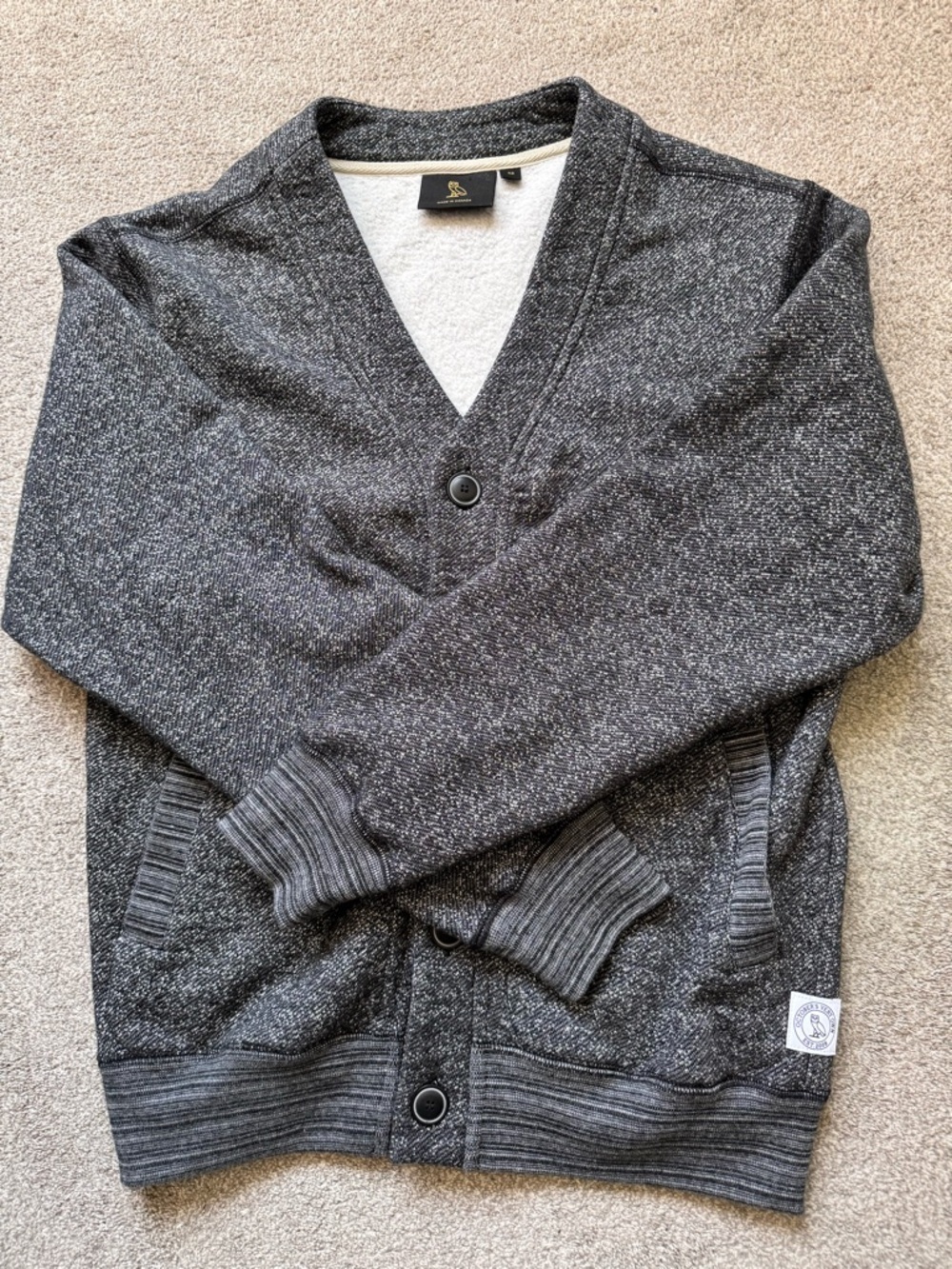 Mens OVO Octobers Very Own Cotton Oversized Button Down Cardigan Size XS